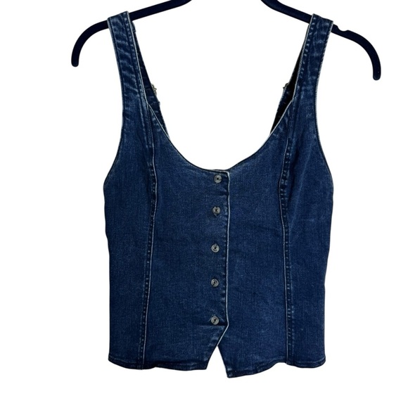 Free People Denim Kara Vest fitted corset size Small - Picture 2 of 7